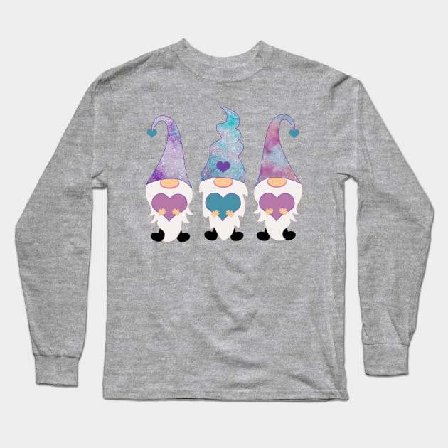 Galaxy Gnome Trio Long Sleeve T-Shirt by Imp's Dog House